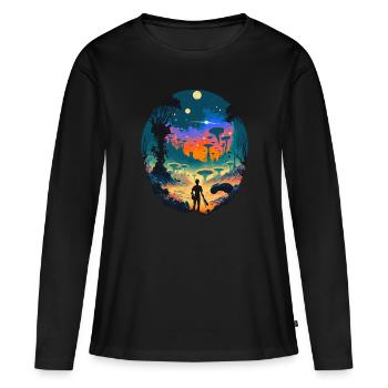 Science-fiction - T-shirt manches longues Premium bio Femme - noir - Devant - Julia (174cm)