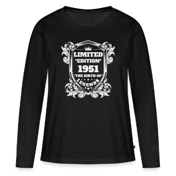 1951 - Women's Premium Organic Long Sleeve Shirt - black - Front - Julia (174cm)
