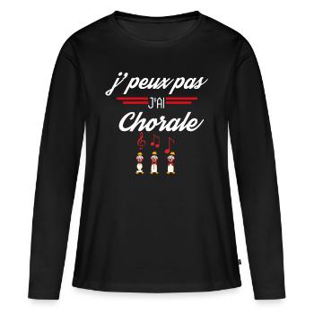 J Peux pas j ai Choral - T-shirt manches longues Premium bio Femme - noir - Devant - Julia (174cm)