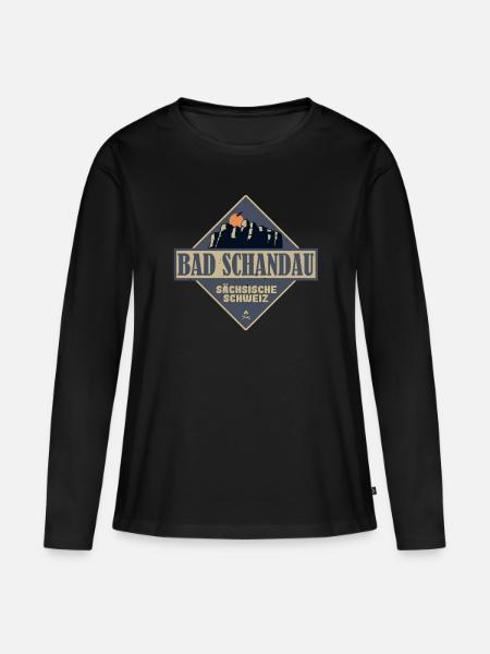 sächsische Schweiz Bad Schandau - Frauen Premium Bio Langarmshirt - Schwarz