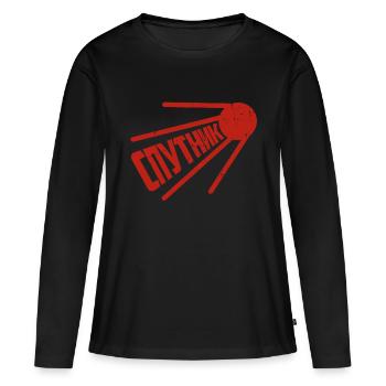 Sputnik Russischer Satellit Spruch Soviet Russland - Frauen Premium Bio Langarmshirt - Schwarz - Vorne - Julia (174cm)