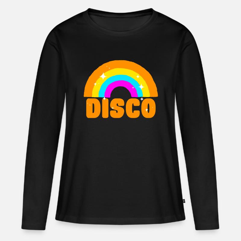 Disco Disko - Frauen Premium Bio Langarmshirt - Schwarz