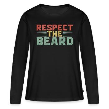 Respect the Beard - Women's Premium Organic Long Sleeve Shirt - black - Front - Julia (174cm)