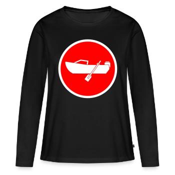 Cercle de symboles de démarrage - T-shirt manches longues Premium bio Femme - noir - Devant - Julia (174cm)