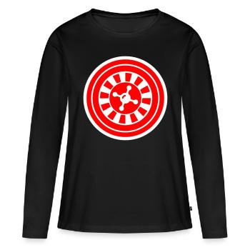 Cercle d’icônes de roulette - T-shirt manches longues Premium bio Femme - noir - Devant - Julia (174cm)