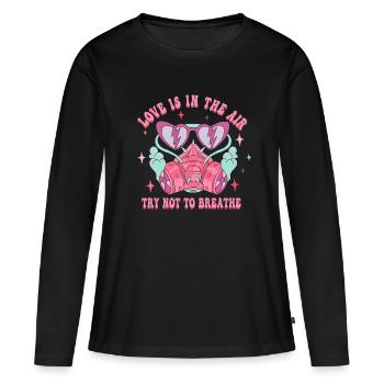Anti Valentinstag Herz Liebe Geschenkidee Horror - Frauen Premium Bio Langarmshirt - Schwarz - Vorne - Julia (174cm)