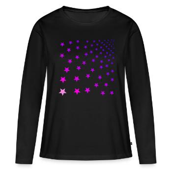 Stars pink pink pink purple gift idea - Women's Premium Organic Long Sleeve Shirt - black - Front - Julia (174cm)