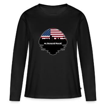 Albuquerque Nouveau-Mexique États-Unis Flag Skyline Silhouette - T-shirt manches longues Premium bio Femme - noir - Devant - Julia (174cm)