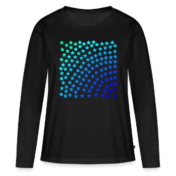 Étoile vert turquoise bleu idée cadeau - T-shirt manches longues Premium bio Femme - noir - Devant - Julia (174cm)