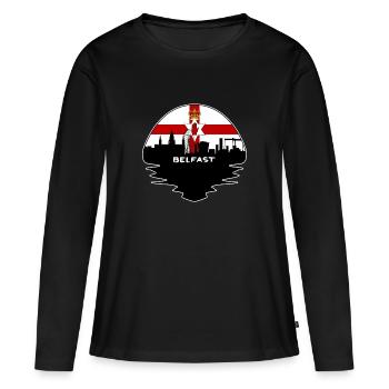 Belfast Irlande du Nord Flag Skyline Silhouette T - T-shirt manches longues Premium bio Femme - noir - Devant - Julia (174cm)