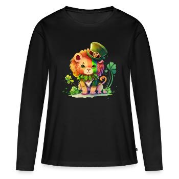 St Paddy’s St Patricksday St Patrick Day - T-shirt manches longues Premium bio Femme - noir - Devant - Julia (174cm)