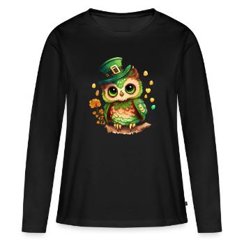 St Paddy’s St Patricksday St Patrick Day - T-shirt manches longues Premium bio Femme - noir - Devant - Julia (174cm)