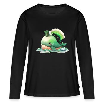 St Paddy’s St Patricksday St Patrick Day - T-shirt manches longues Premium bio Femme - noir - Devant - Julia (174cm)