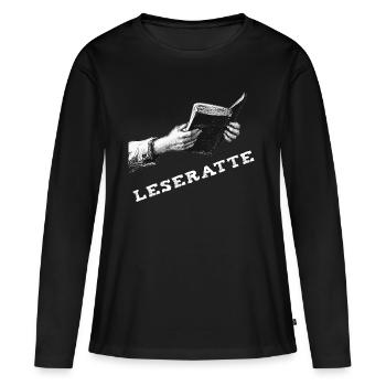 Buch – Leseratte - Frauen Premium Bio Langarmshirt - Schwarz - Vorne - Julia (174cm)