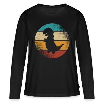 T-Rex - T-shirt manches longues Premium bio Femme - noir - Devant - Julia (174cm)
