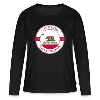 San Mateo California Flagge USA Souvenir Abzeichen - Frauen Premium Bio Langarmshirt - Schwarz - Vorne - Julia (174cm)