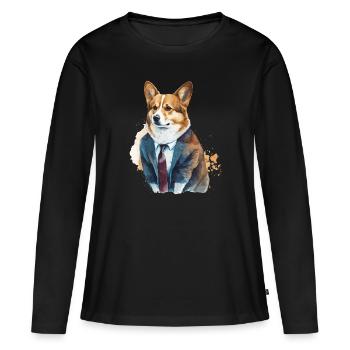 Innocent Corgi Looks - T-shirt manches longues Premium bio Femme - noir - Devant - Julia (174cm)
