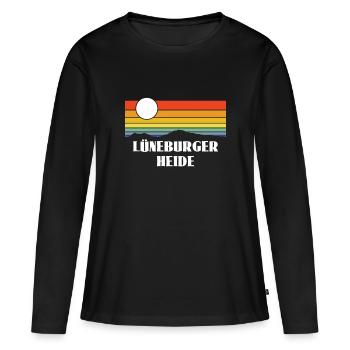 Lüneburger Heide - Frauen Premium Bio Langarmshirt - Schwarz - Vorne - Julia (174cm)