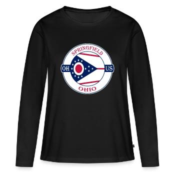 Springfield Ohio Flag USA Travel Souvenir Badge - T-shirt manches longues Premium bio Femme - noir - Devant - Julia (174cm)
