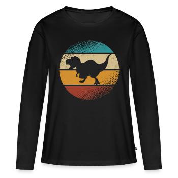 T-Rex - T-shirt manches longues Premium bio Femme - noir - Devant - Julia (174cm)