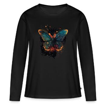 Butterfly Shades - Women's Premium Organic Long Sleeve Shirt - black - Front - Julia (174cm)