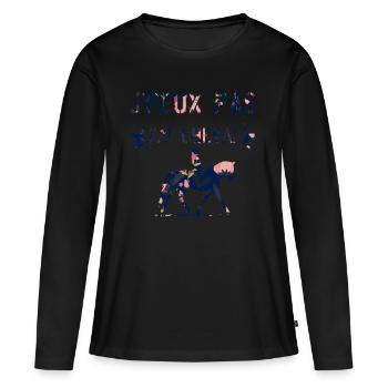 J Peux Pas J Ai Cheval femme - T-shirt manches longues Premium bio Femme - noir - Devant - Julia (174cm)