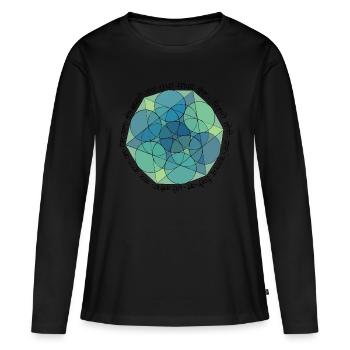 Jaya Radha Madhava Mantra - T-shirt manches longues Premium bio Femme - noir - Devant - Julia (174cm)