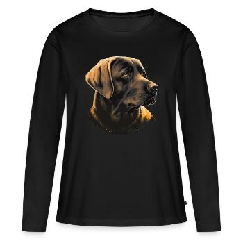 Labrador retriever formel - T-shirt manches longues Premium bio Femme - noir - Devant - Julia (174cm)