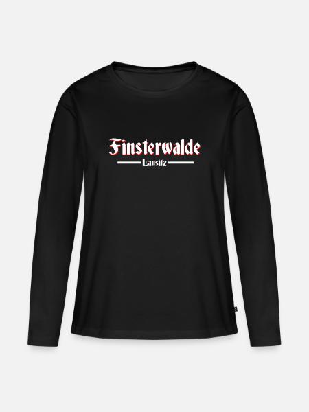Finsterwalde altdeutsche Schrift - Frauen Premium Bio Langarmshirt - Schwarz