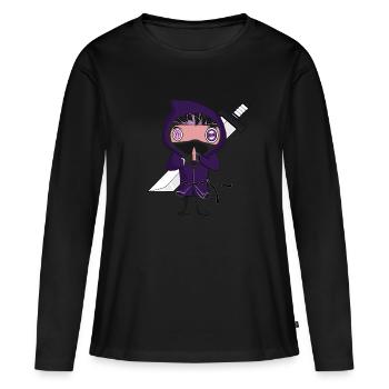 Ninja - Frauen Premium Bio Langarmshirt - Schwarz - Vorne - Julia (174cm)