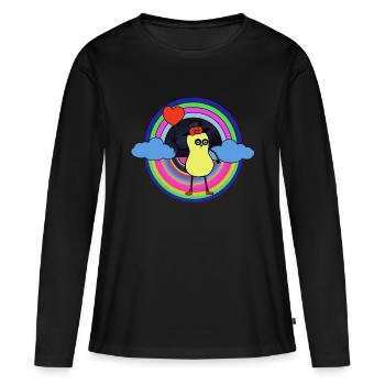 Peanut Dream Nut Kids Good Night Rainbow - T-shirt manches longues Premium bio Femme - noir - Devant - Julia (174cm)