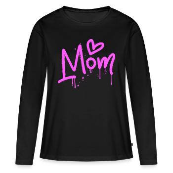 Mutterliebe Graffiti - Frauen Premium Bio Langarmshirt - Schwarz - Vorne - Julia (174cm)