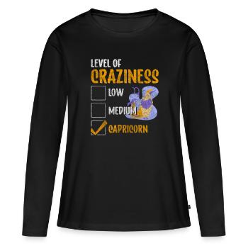 Élément Capricorne Superstition terrestre - T-shirt manches longues Premium bio Femme - noir - Devant - Julia (174cm)