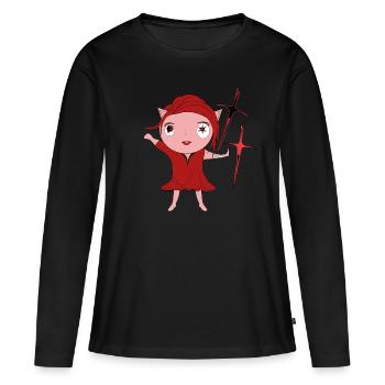 Nikita - Women's Premium Organic Long Sleeve Shirt - black - Front - Julia (174cm)