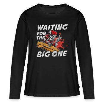 Surfing Surfergirl Sport - T-shirt manches longues Premium bio Femme - noir - Devant - Julia (174cm)