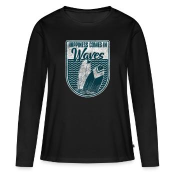 Surfeur Surferboy Windsurfer - T-shirt manches longues Premium bio Femme - noir - Devant - Julia (174cm)