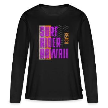 Surf Planche de surf Eau - T-shirt manches longues Premium bio Femme - noir - Devant - Julia (174cm)