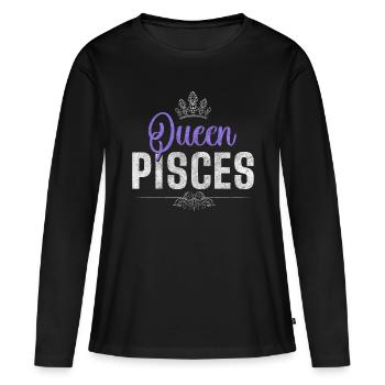 Constellation du signe du zodiaque Neptune - T-shirt manches longues Premium bio Femme - noir - Devant - Julia (174cm)