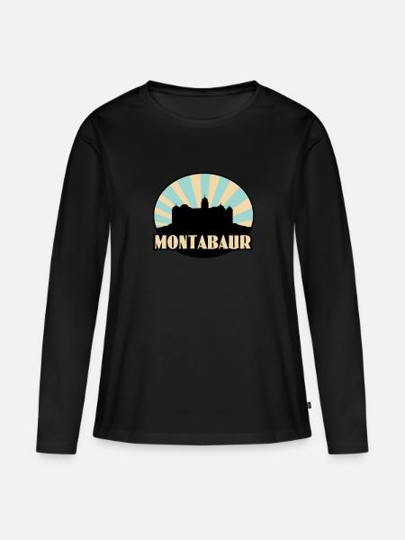 Montabaur Burg - Frauen Premium Bio Langarmshirt - Schwarz