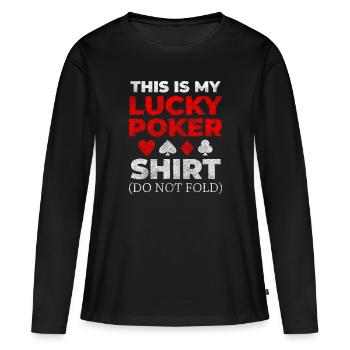 Ace Card Game Double Head All In - T-shirt manches longues Premium bio Femme - noir - Devant - Julia (174cm)