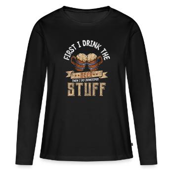 Restaurant Célébration Économie - T-shirt manches longues Premium bio Femme - noir - Devant - Julia (174cm)