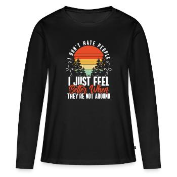 Hate Man Misanthropy - T-shirt manches longues Premium bio Femme - noir - Devant - Julia (174cm)