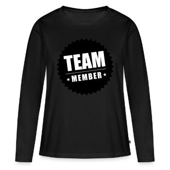 Membres de l’équipe - T-shirt manches longues Premium bio Femme - noir - Devant - Julia (174cm)