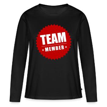 Membres de l’équipe - T-shirt manches longues Premium bio Femme - noir - Devant - Julia (174cm)