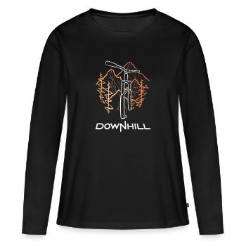 Downhill logo - T-shirt manches longues Premium bio Femme - noir - Devant - Julia (174cm)