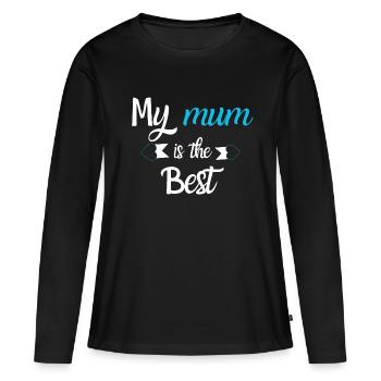 My mum is the Best - T-shirt manches longues Premium bio Femme - noir - Devant - Julia (174cm)