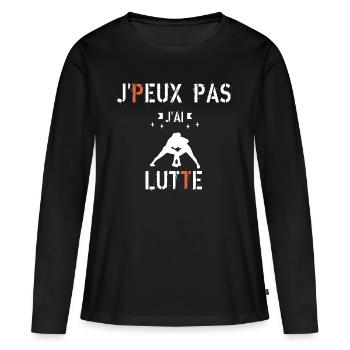 J Peux Pas J Ai Lutte - T-shirt manches longues Premium bio Femme - noir - Devant - Julia (174cm)