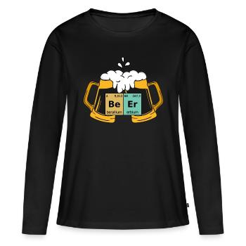 Tableau périodique de la bière - T-shirt manches longues Premium bio Femme - noir - Devant - Julia (174cm)
