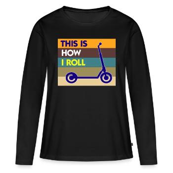 E-Scooter Roller Scooter - T-shirt manches longues Premium bio Femme - noir - Devant - Julia (174cm)