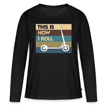 E-Scooter Roller Scooter - T-shirt manches longues Premium bio Femme - noir - Devant - Julia (174cm)